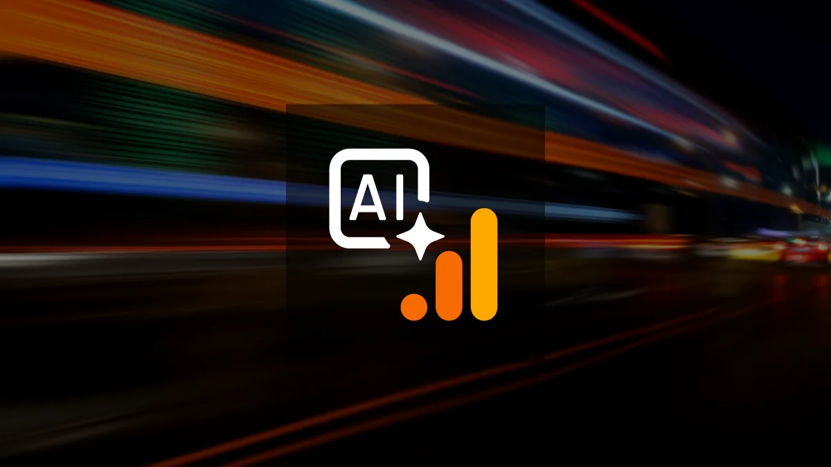 AI traffic representation graphic, Google Analytics logo